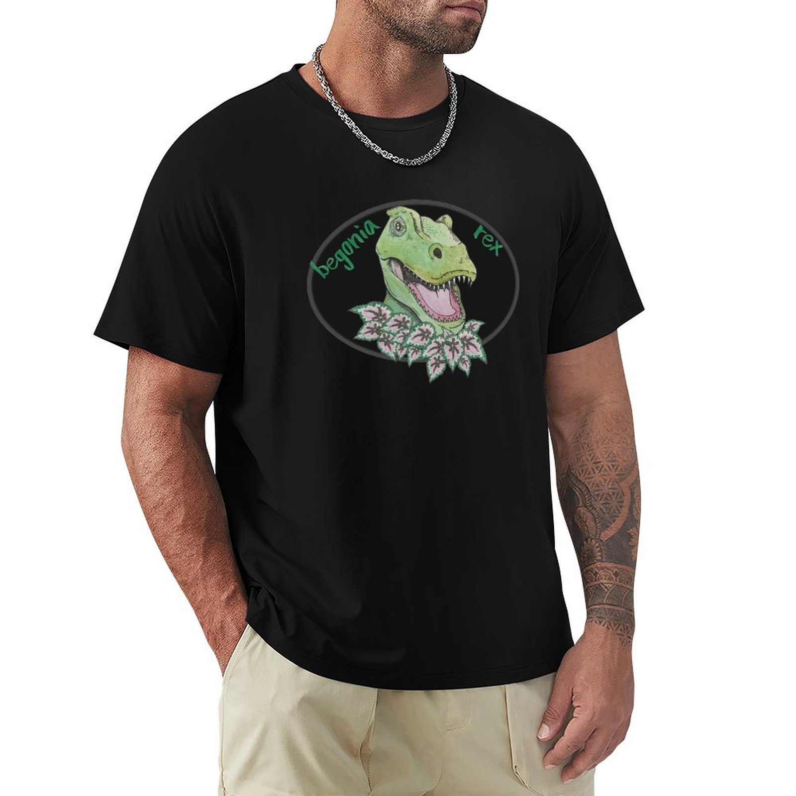 Begonia Rex - T-shirt décontracté T rex begonia pour