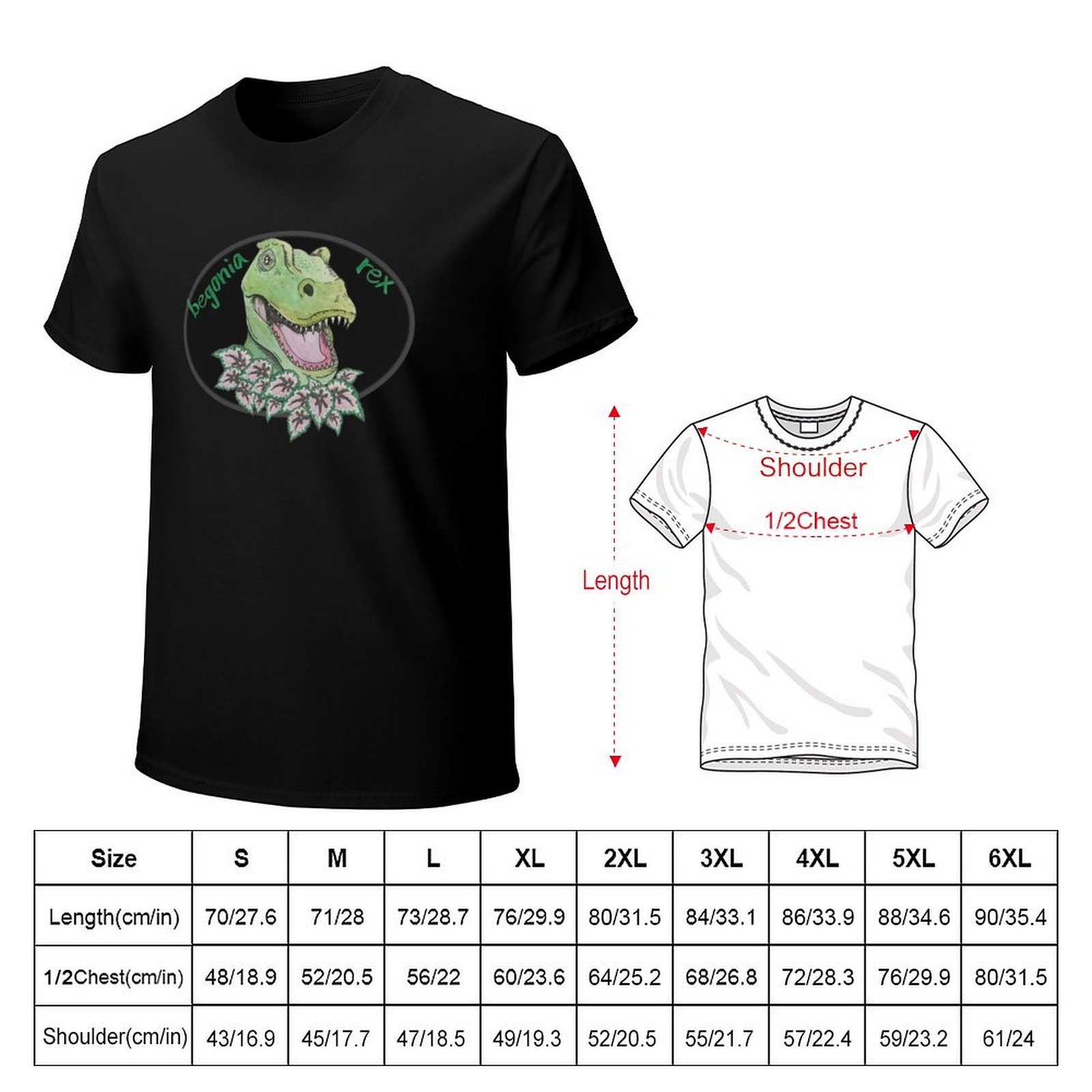 T-shirt décontracté T rex bego - Begonia Rex avis et prix
